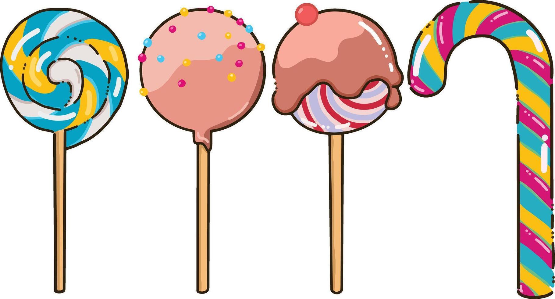 Set of sweet candy vector illustration