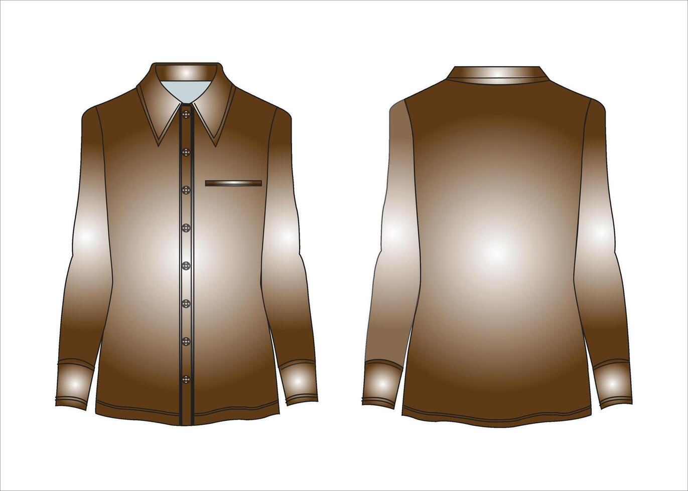 de los hombres largo mangas formal camisa plano bosquejo ilustración dibujo, tejido camisa para formal vestir y casual vestir Moda ilustración modelo burlarse de arriba vector