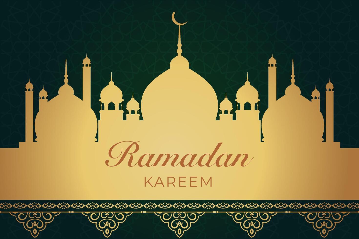 Ramadan, Eid al-Fitr, Islamic new year mosque background greeting card vector