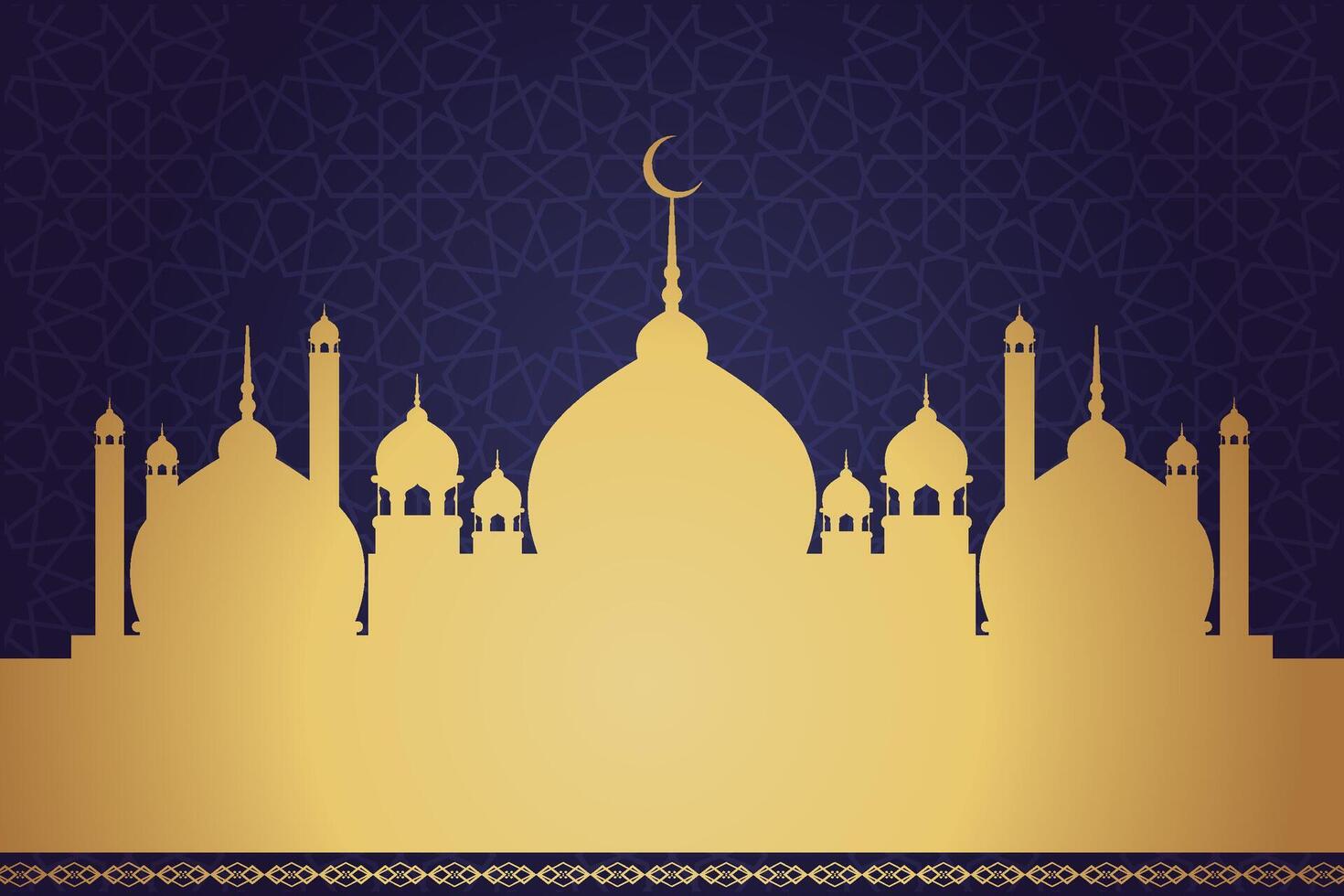 Ramadan, Eid al-Fitr, Islamic new year mosque background greeting card vector