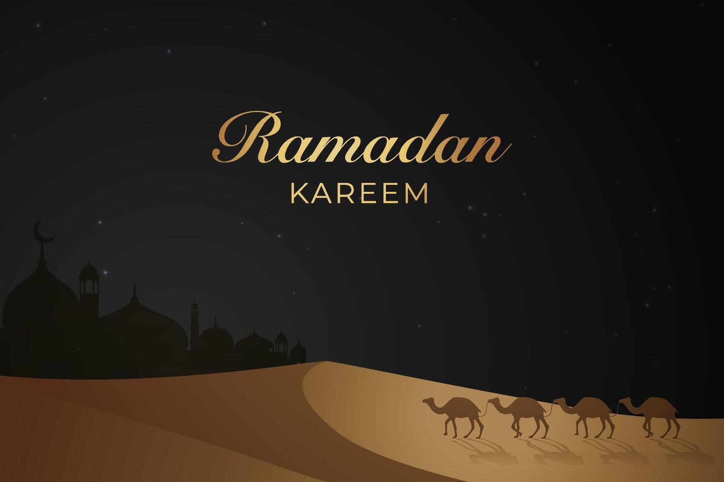 Ramadan, Eid al-Fitr, Islamic new year mosque background greeting card vector