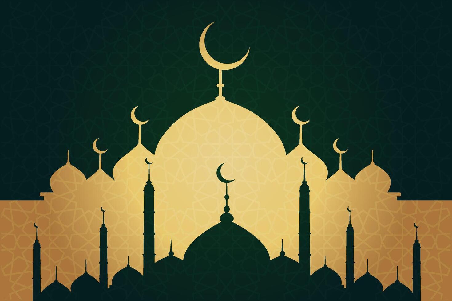 Ramadan, Eid al-Fitr, Islamic new year mosque background greeting card vector