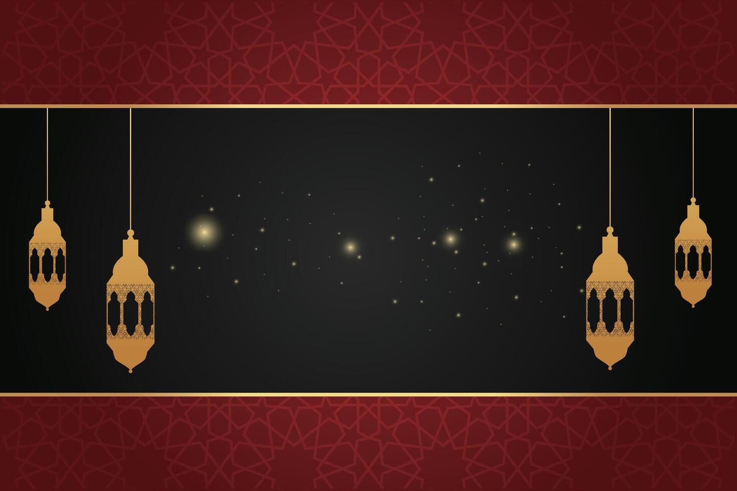 Ramadan, Eid al-Fitr, Islamic new year mosque background greeting card vector