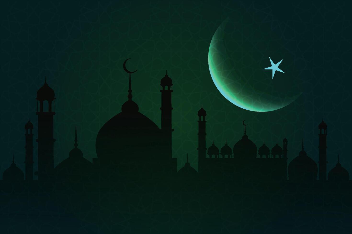 Ramadan, Eid al-Fitr, Islamic new year mosque background greeting card vector
