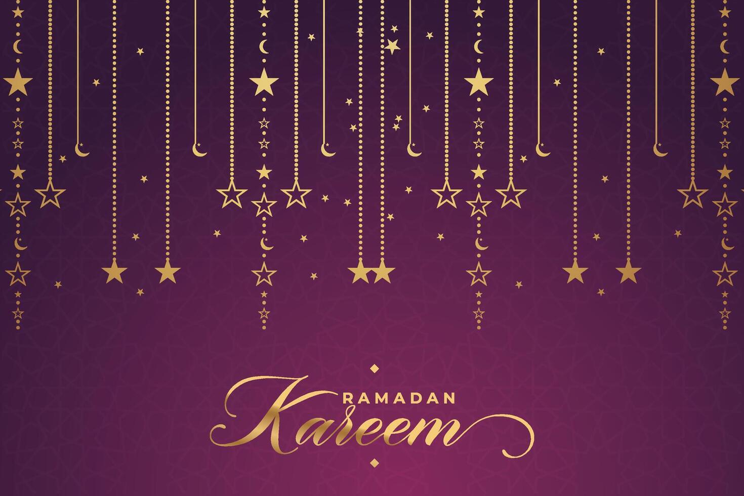 Ramadhan, Eid al-Fitr, Islamic calendar background greeting card with crescent moon decoration vector