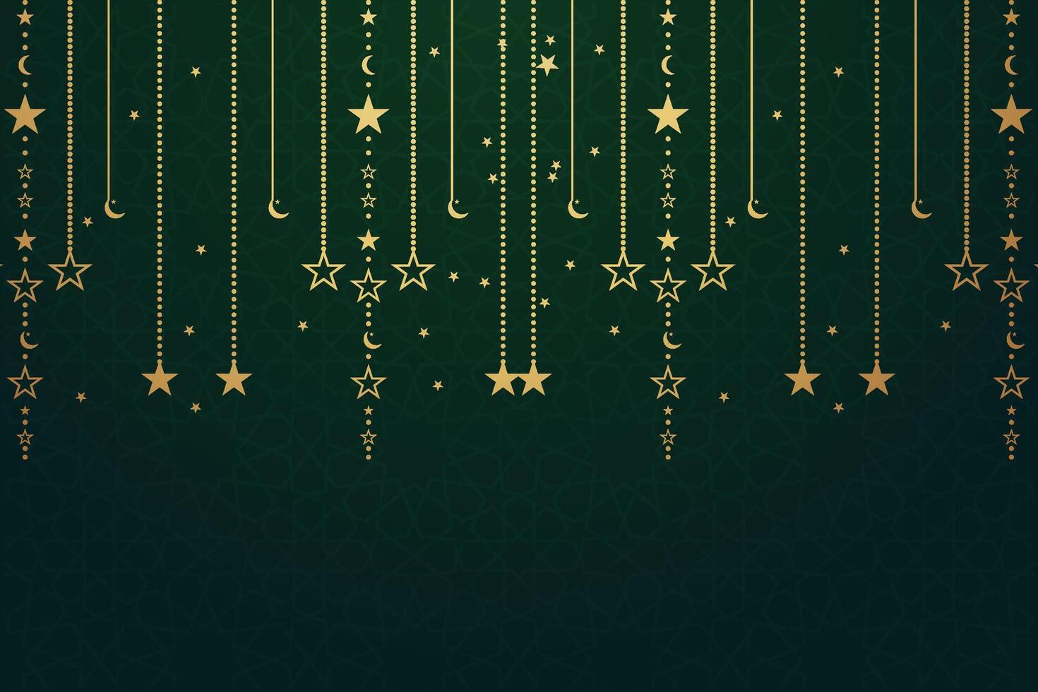 Ramadhan, Eid al-Fitr, Islamic calendar background greeting card with crescent moon decoration vector