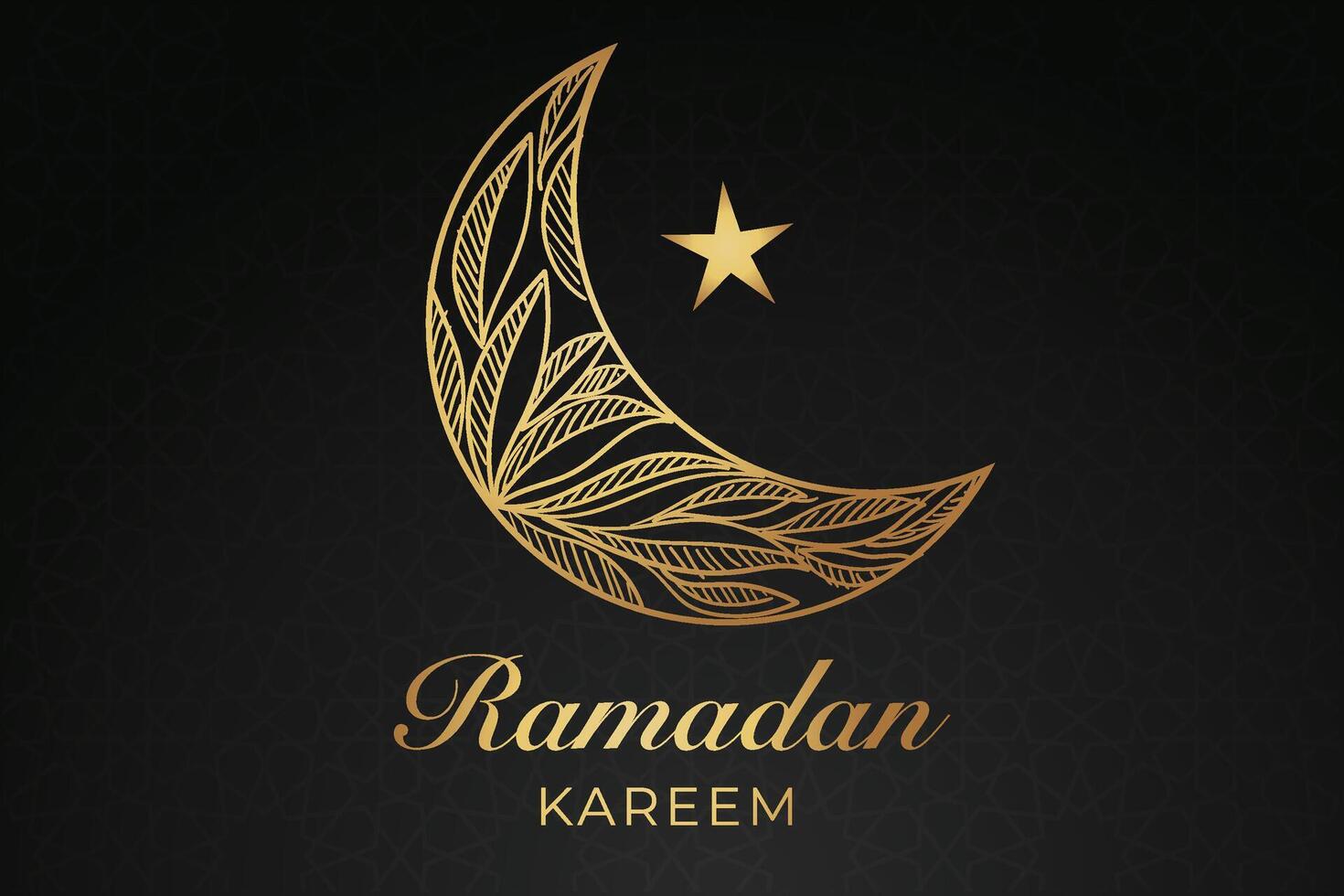 Ramadhan, Eid al-Fitr, Islamic calendar background greeting card with crescent moon decoration vector