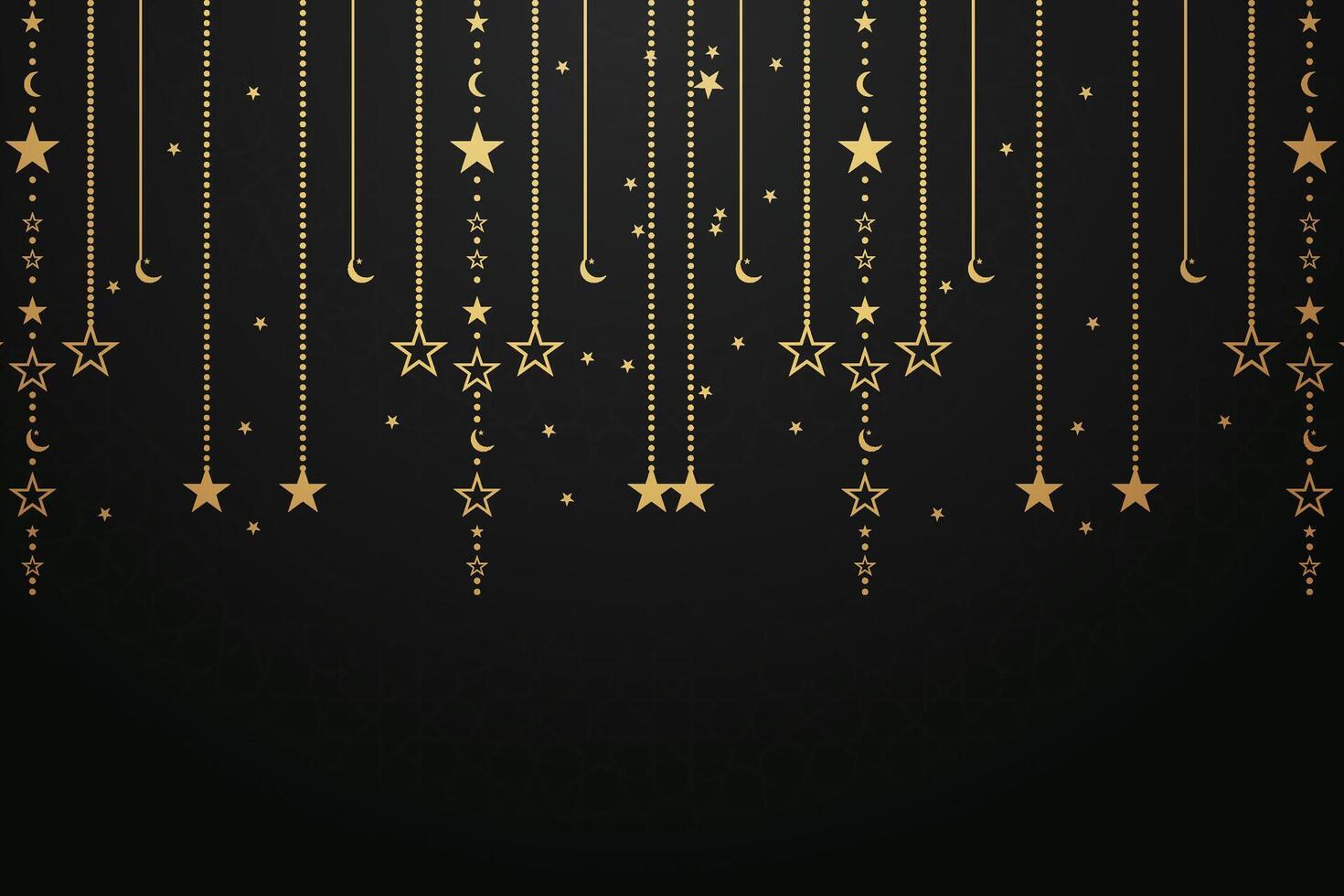 Ramadhan, Eid al-Fitr, Islamic calendar background greeting card with crescent moon decoration vector