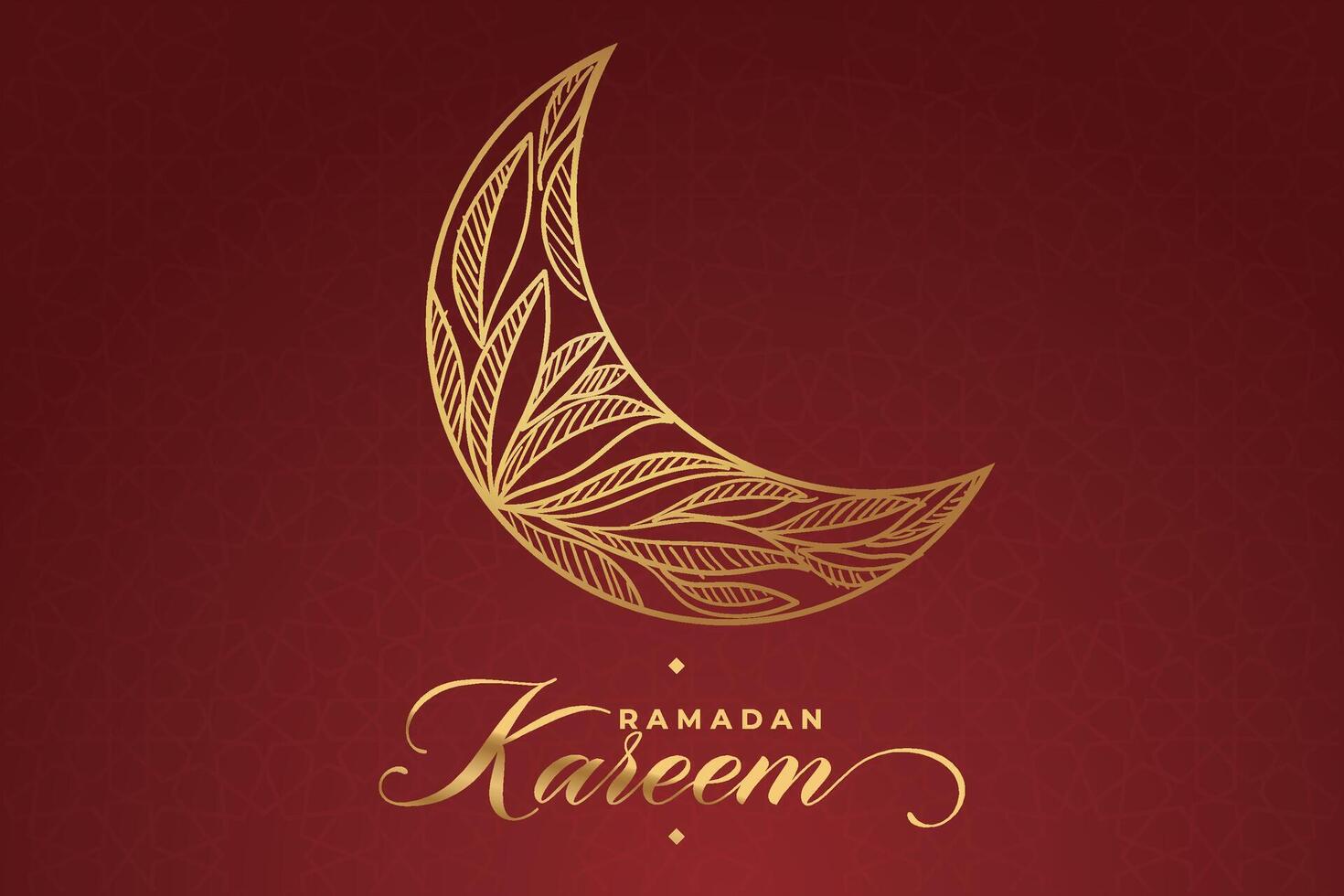 Ramadhan, Eid al-Fitr, Islamic calendar background greeting card with crescent moon decoration vector