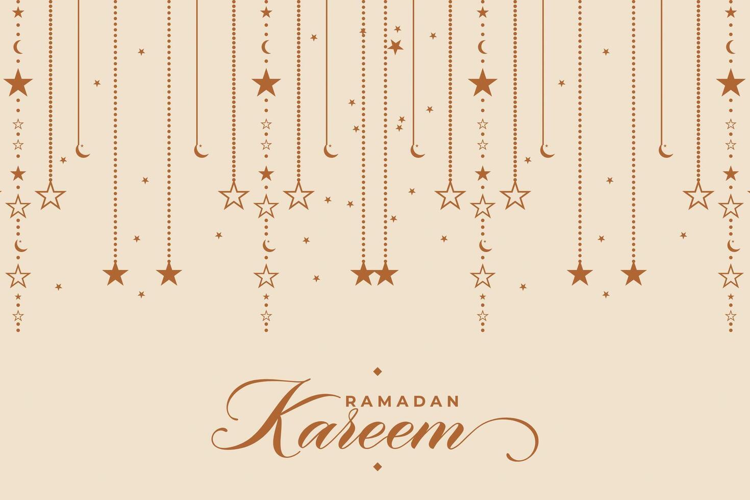 Ramadhan, Eid al-Fitr, Islamic calendar background greeting card with crescent moon decoration vector