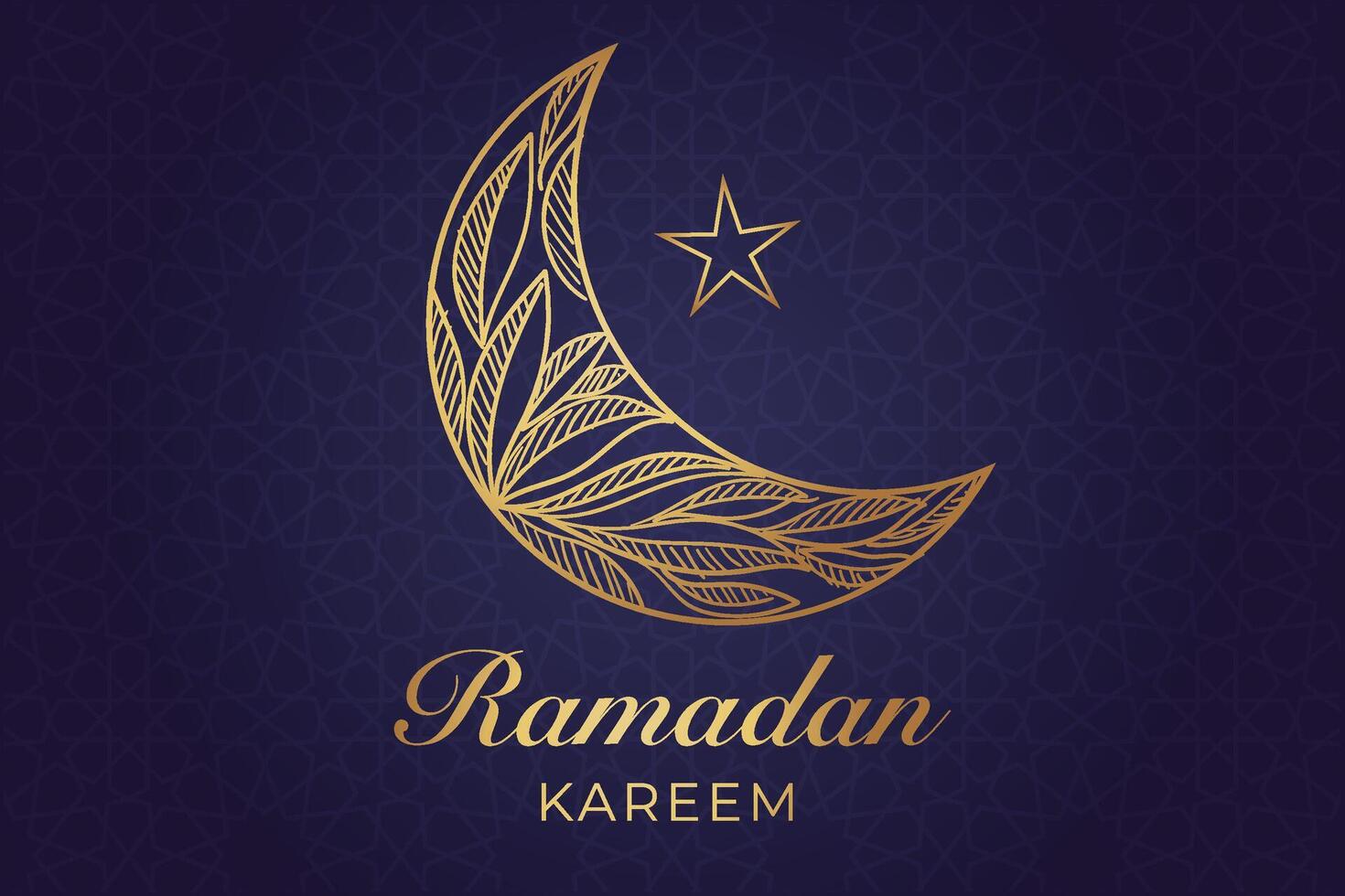 Ramadán, eid al fitr, islámico calendario antecedentes saludo tarjeta con creciente Luna decoración vector