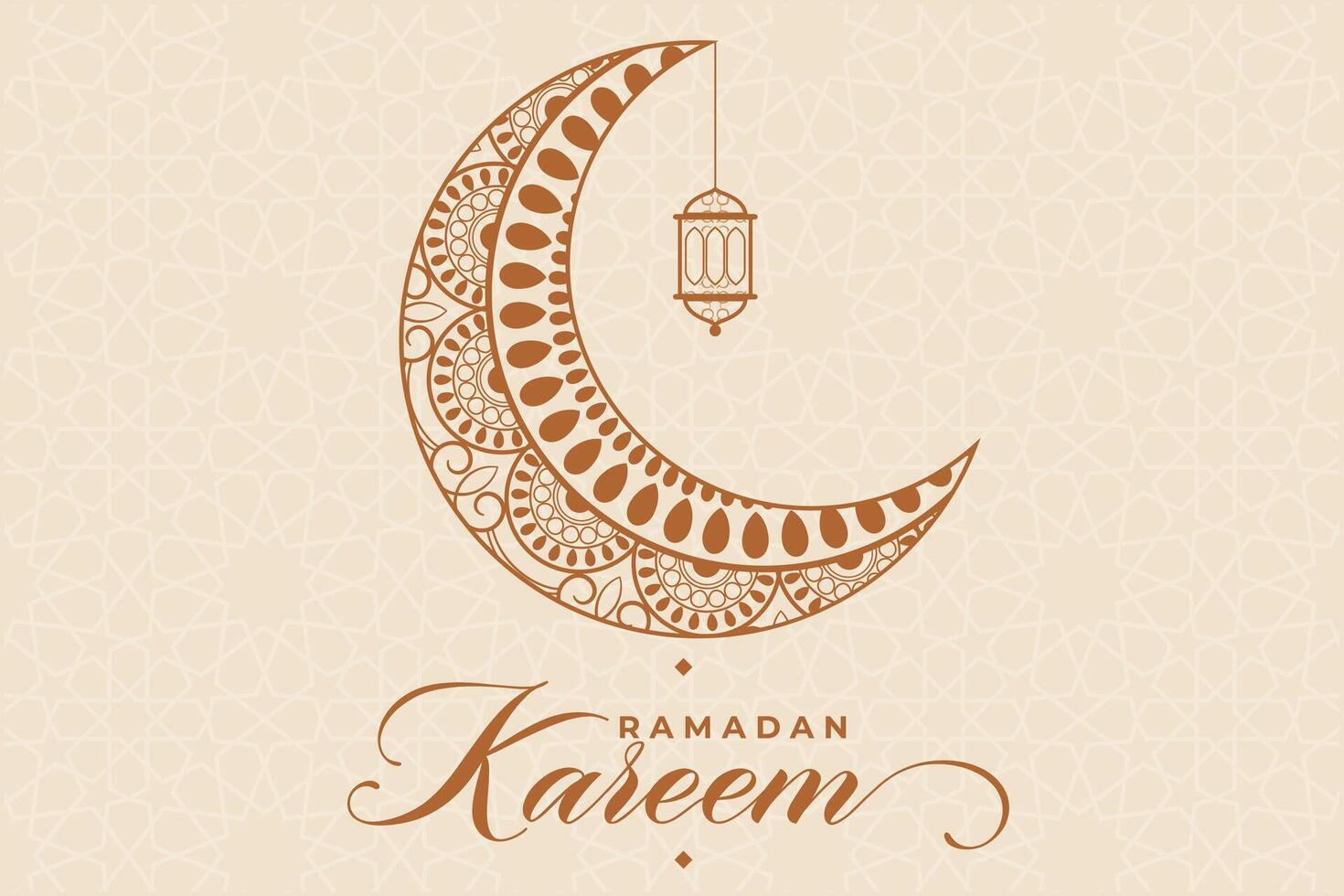 Ramadhan, Eid al-Fitr, Islamic calendar background greeting card with crescent moon decoration vector