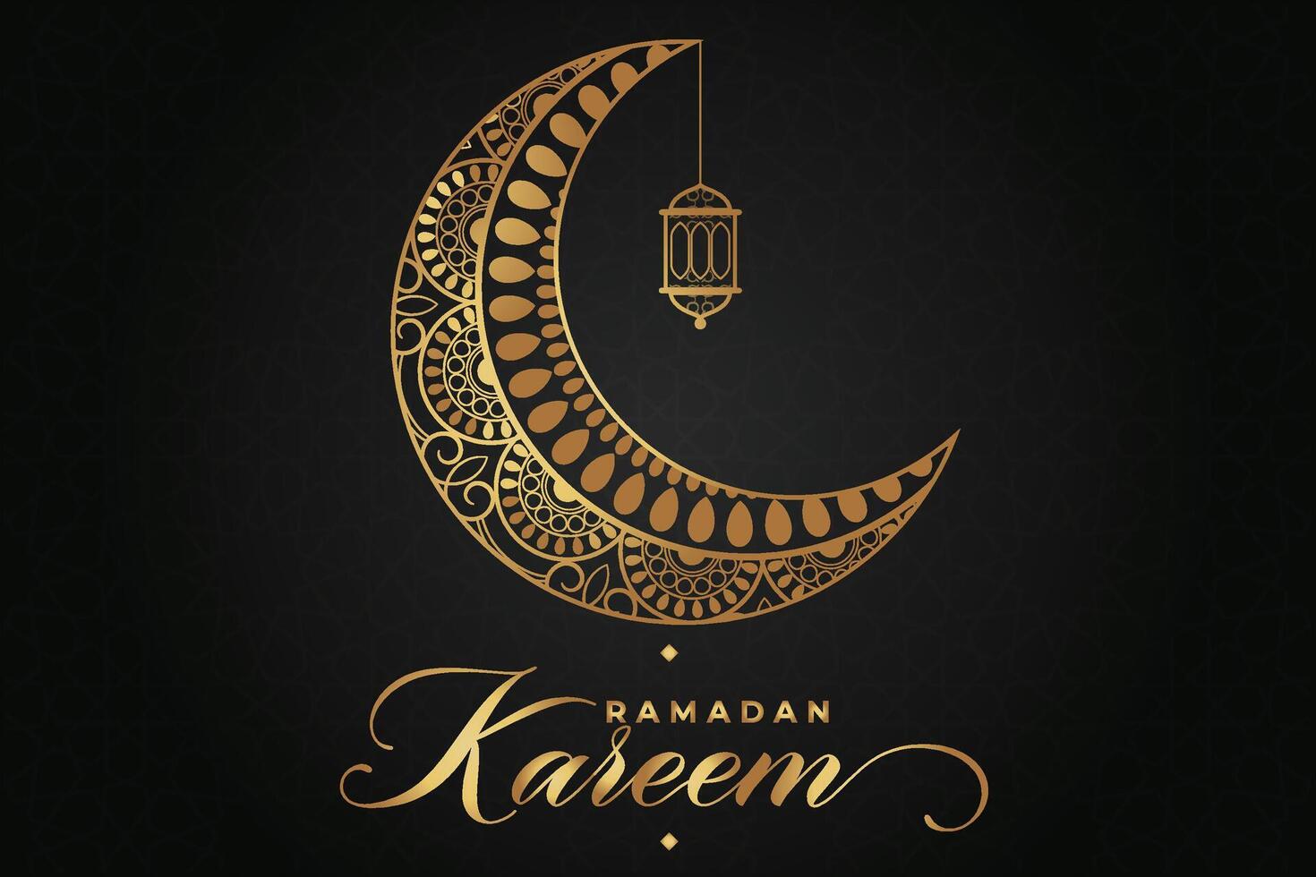 Ramadhan, Eid al-Fitr, Islamic calendar background greeting card with crescent moon decoration vector