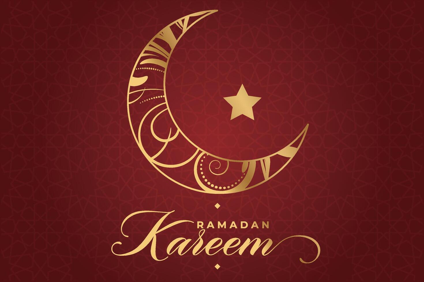 Ramadhan, Eid al-Fitr, Islamic calendar background greeting card with crescent moon decoration vector