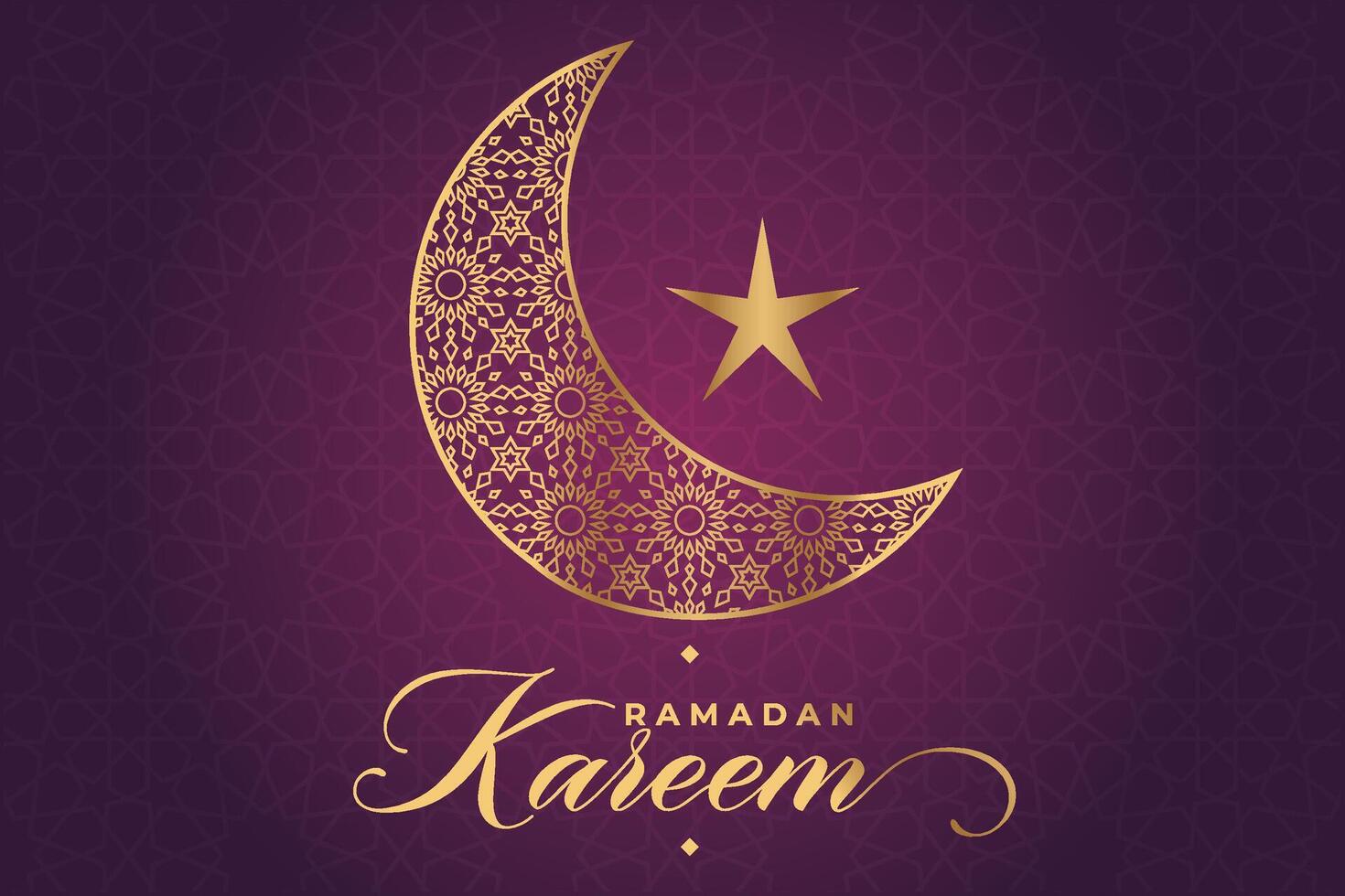 Ramadán, eid al fitr, islámico calendario antecedentes saludo tarjeta con creciente Luna decoración vector