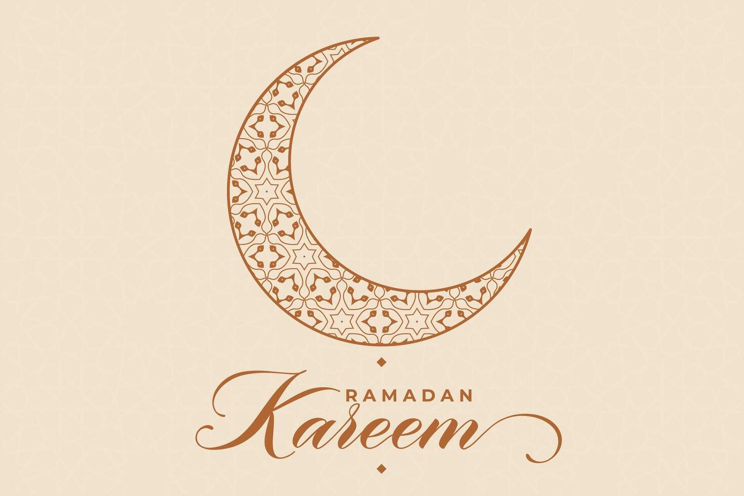 Ramadhan, Eid al-Fitr, Islamic calendar background greeting card with crescent moon decoration vector