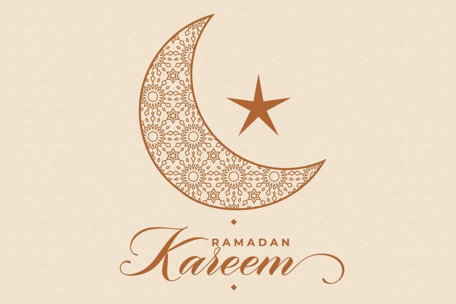 Ramadhan, Eid al-Fitr, Islamic calendar background greeting card with crescent moon decoration vector