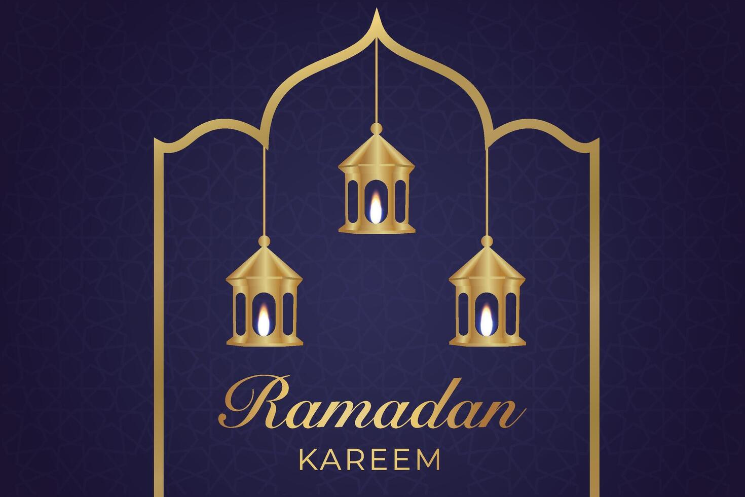 Elegant luxury Ramadhan, Eid Mubarak decorative holiday card vector