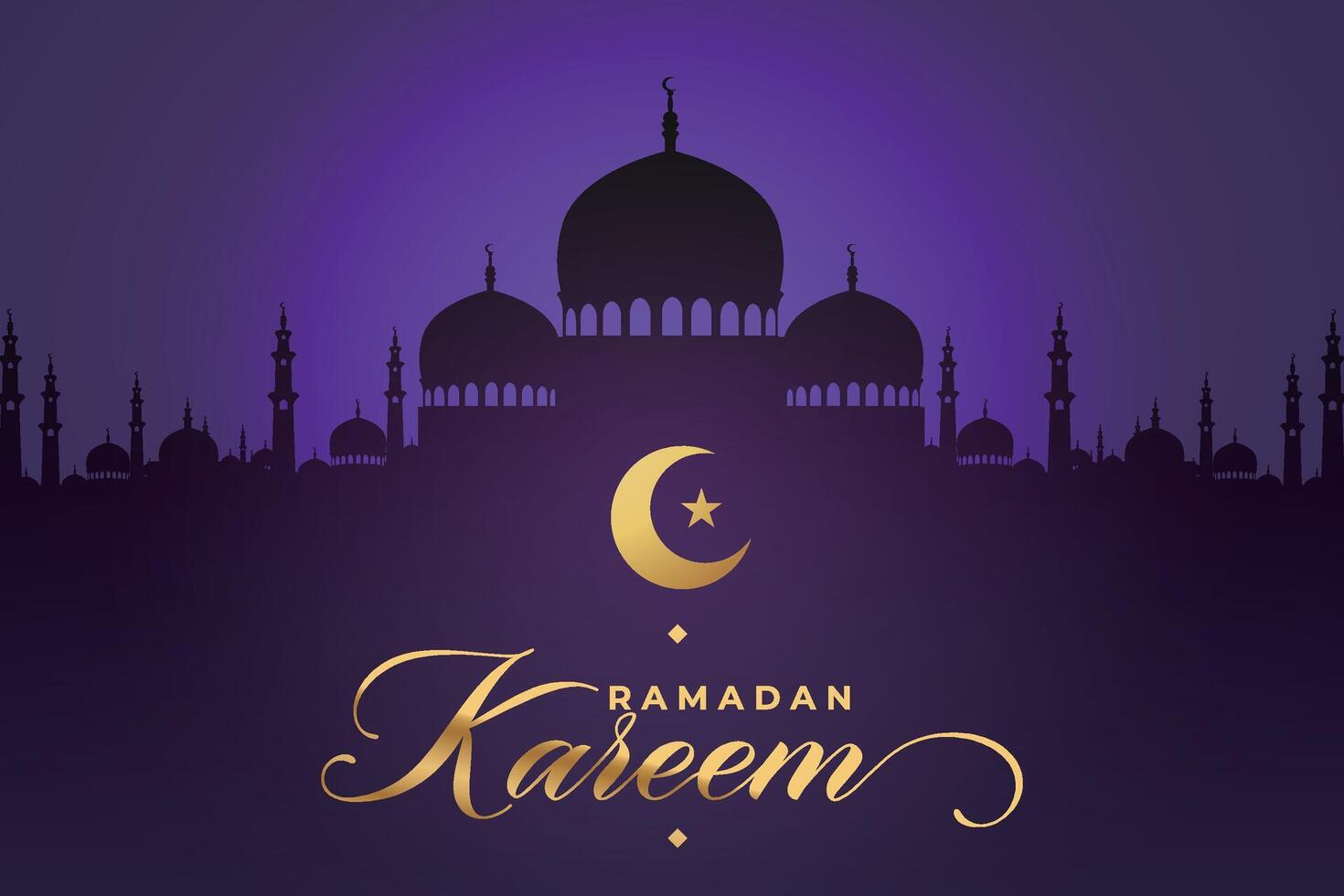 Elegant luxury Ramadhan, Eid Mubarak decorative holiday card vector