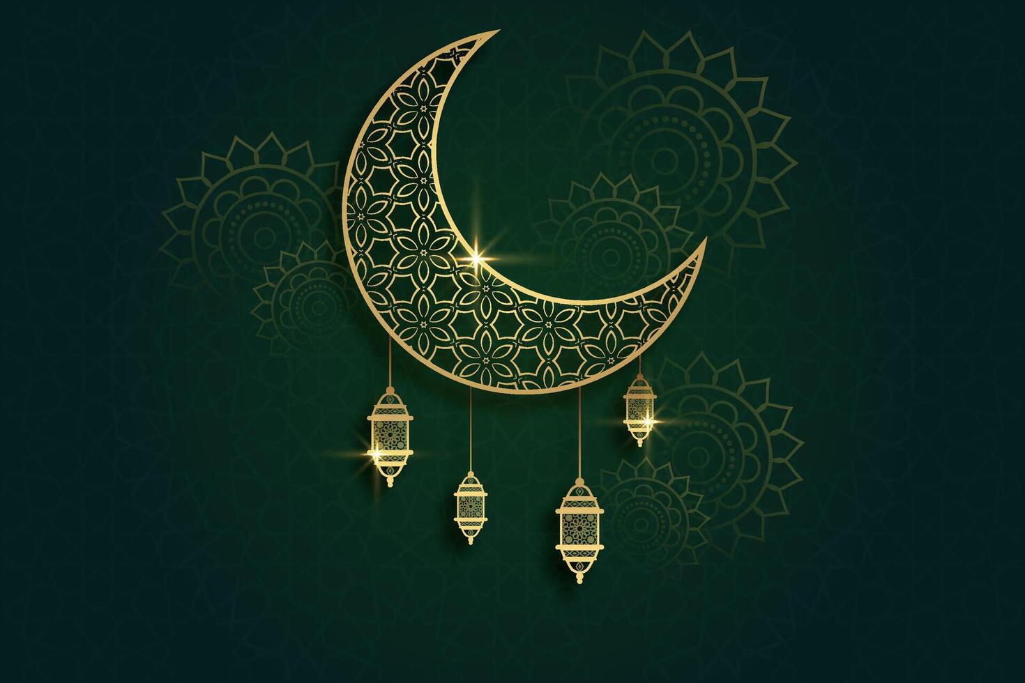 elegante lujo Ramadán, eid Mubarak decorativo fiesta tarjeta vector