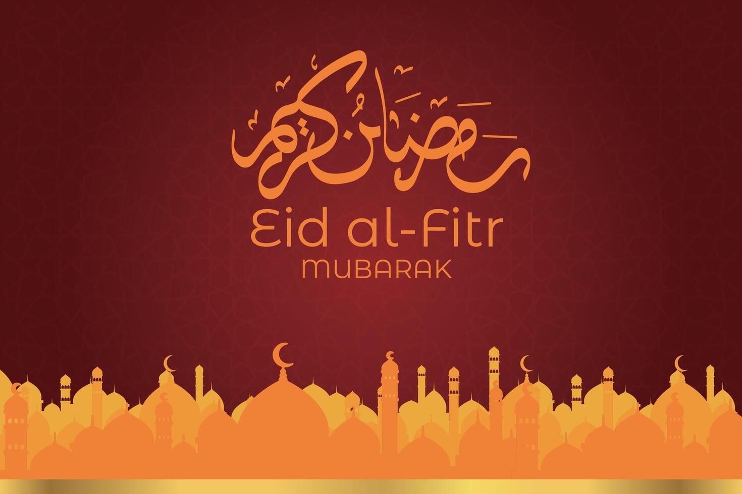 Luxurious Eid al-Fitr, Ramadhan holiday decoration greeting card vector