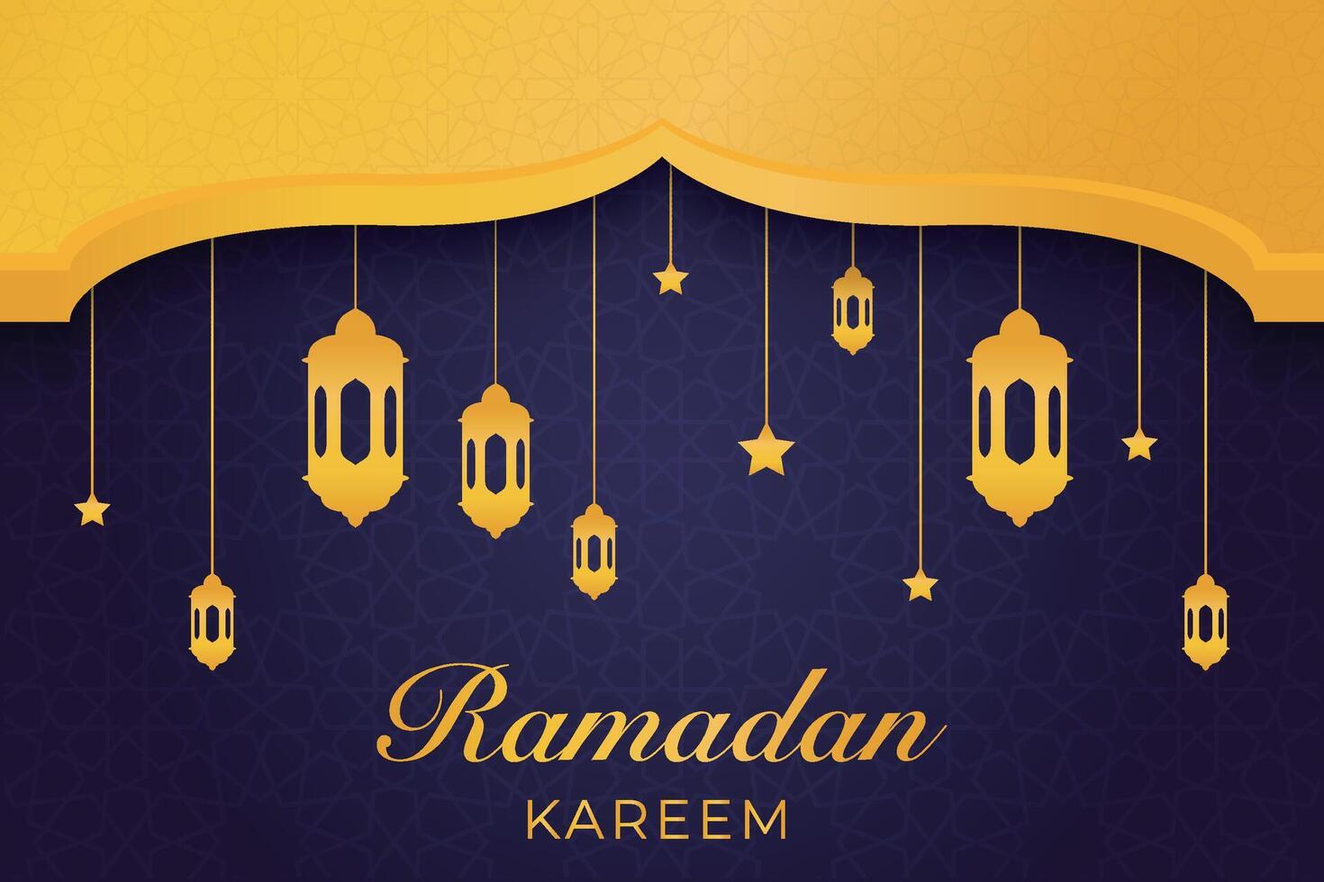 Luxurious Eid al-Fitr, Ramadhan holiday decoration greeting card vector