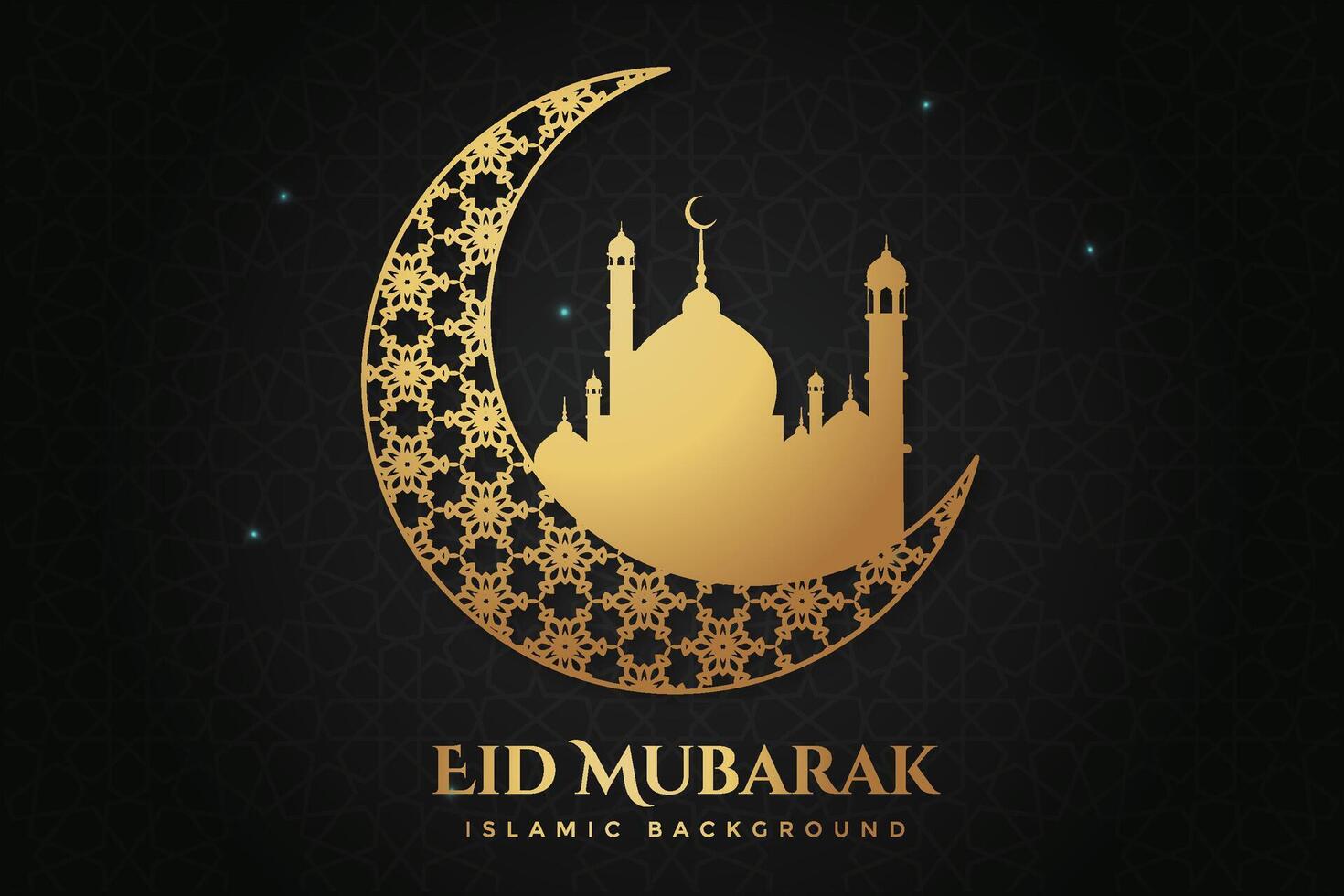 lujoso eid al fitr, ramadhan fiesta decoración saludo tarjeta vector