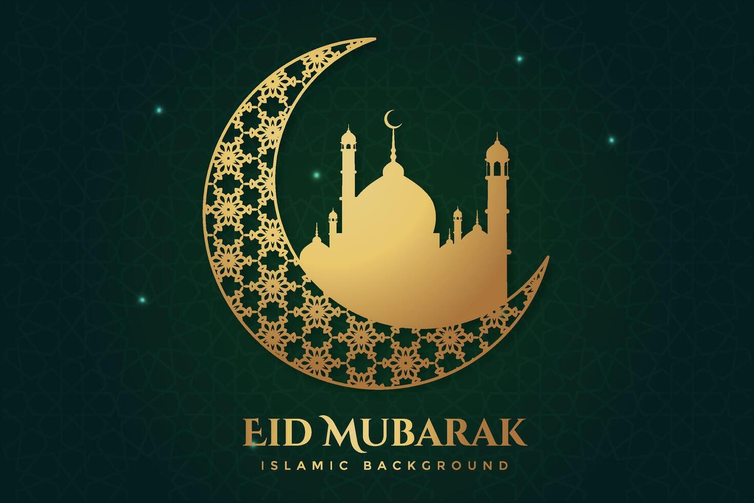 Luxurious Eid al-Fitr, Ramadhan holiday decoration greeting card vector