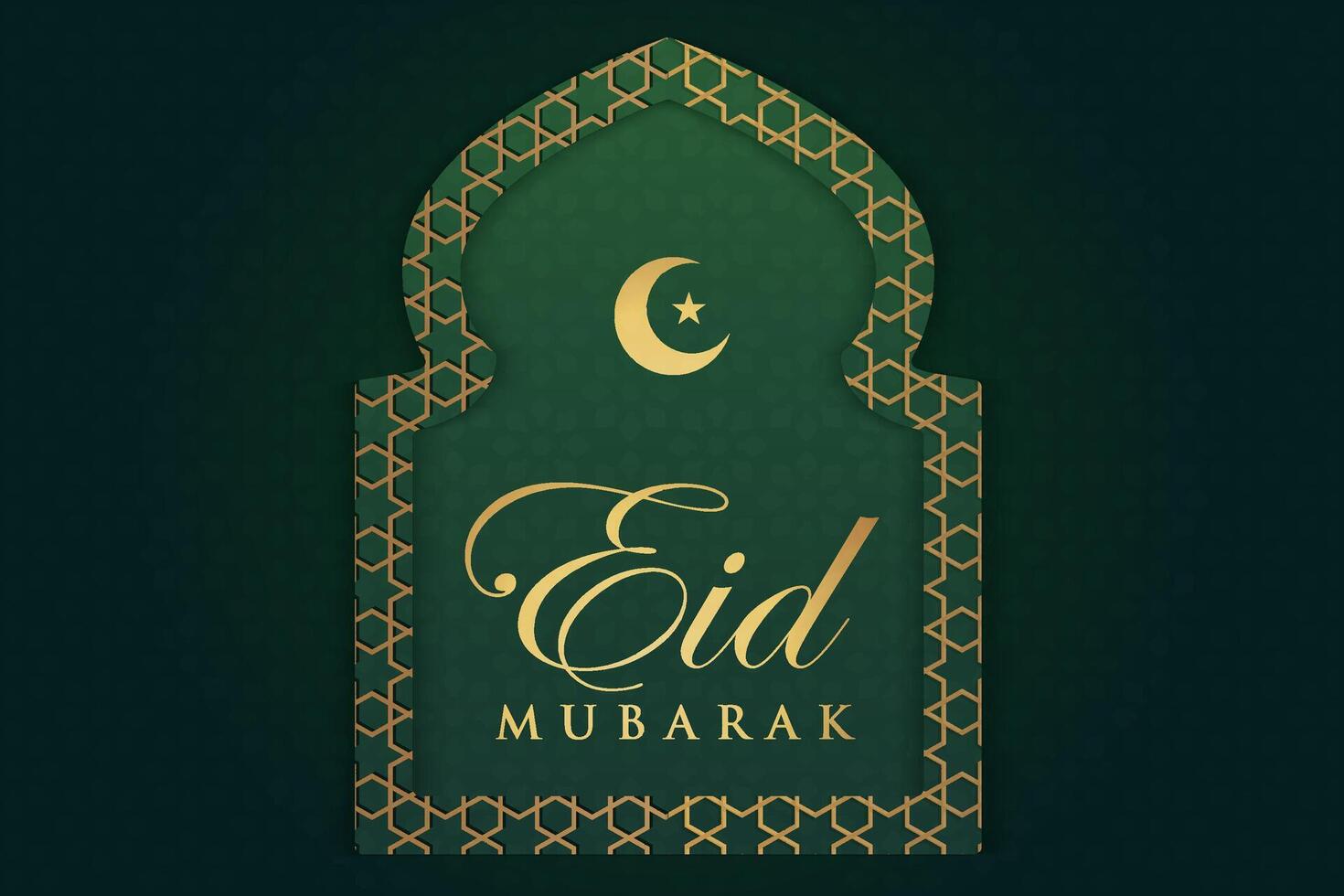 Luxurious Eid al-Fitr, Ramadhan holiday decoration greeting card vector