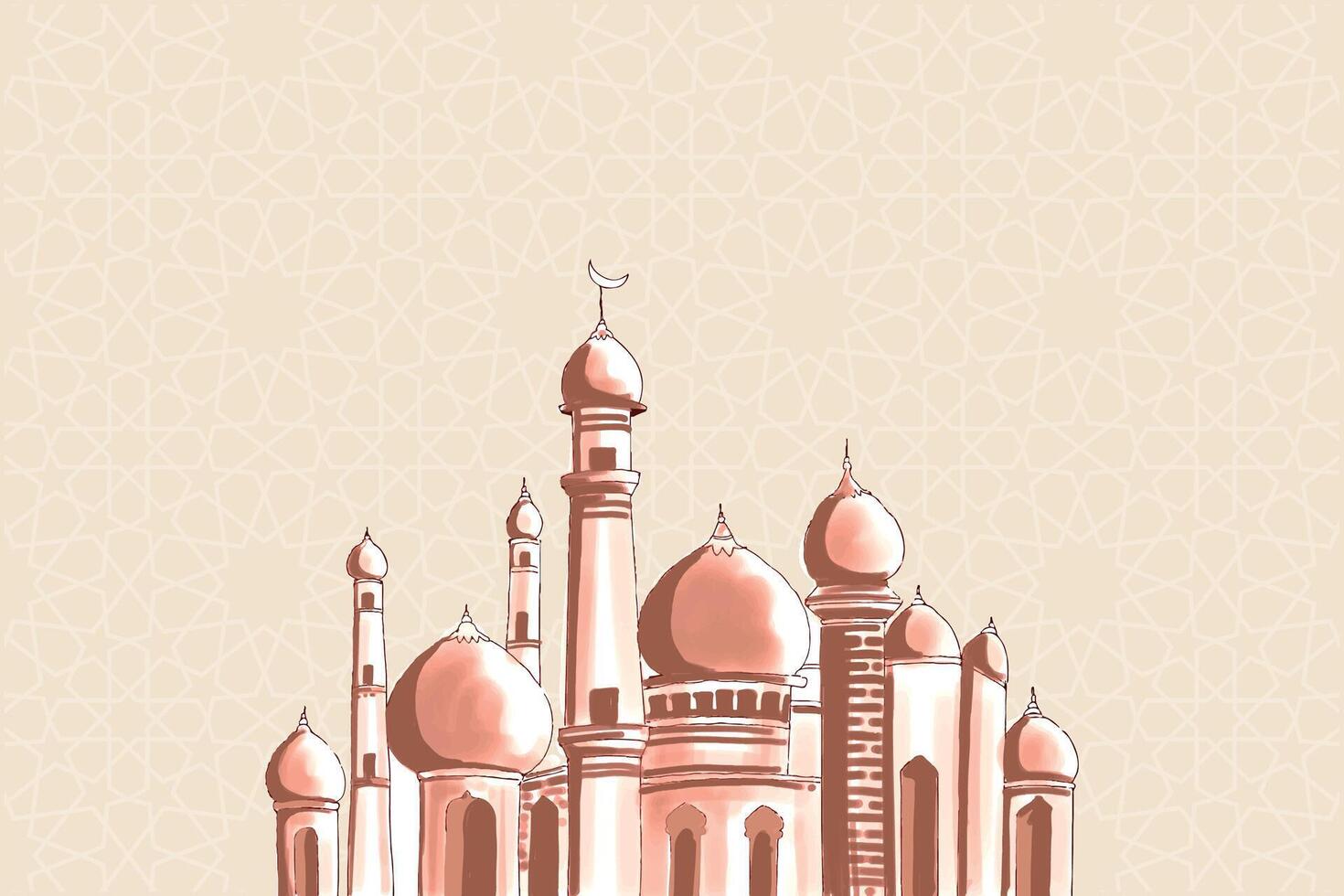 Eid al-Fitr, Ramadhan decorative greeting card vector