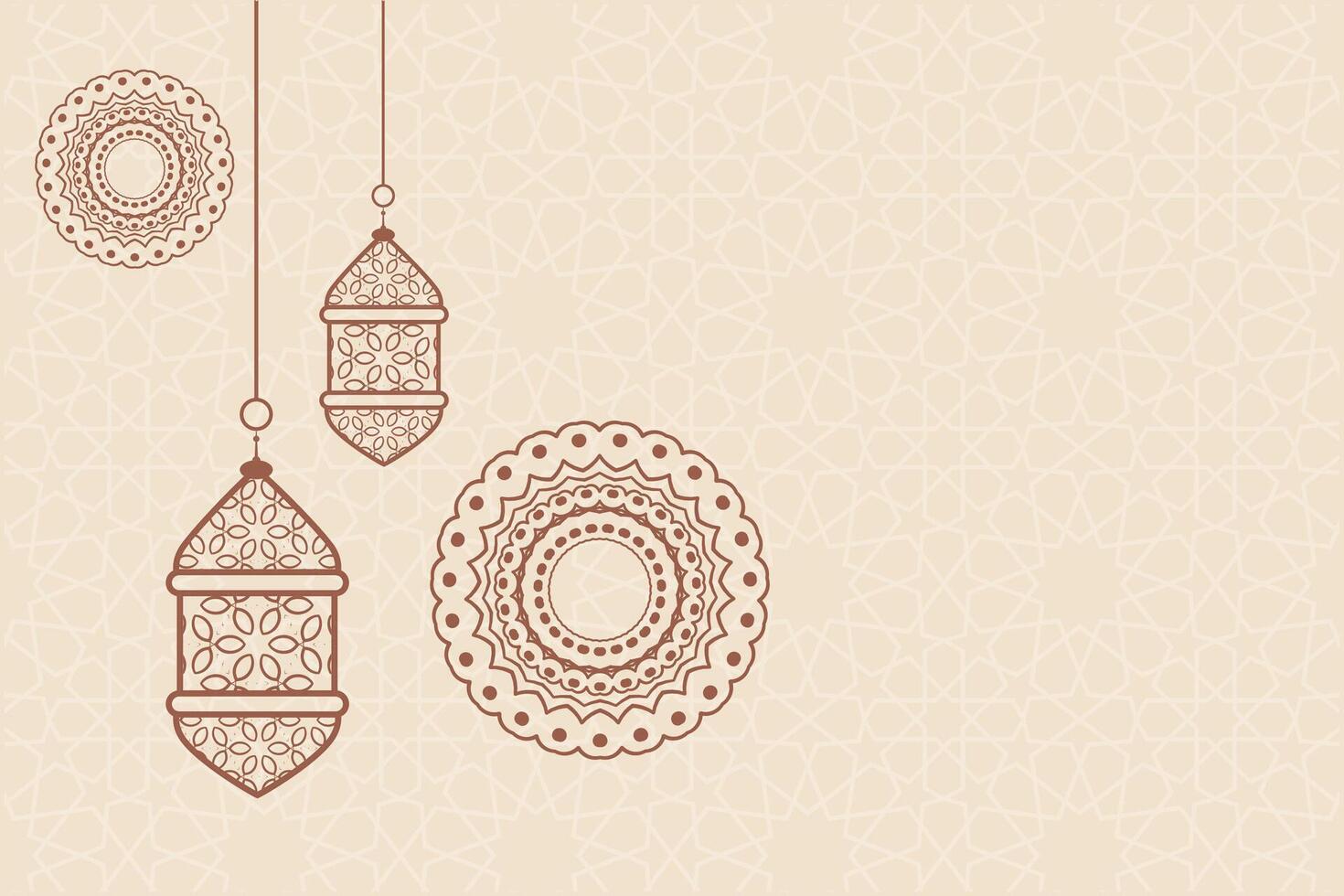 Eid al-Fitr, Ramadhan decorative greeting card vector