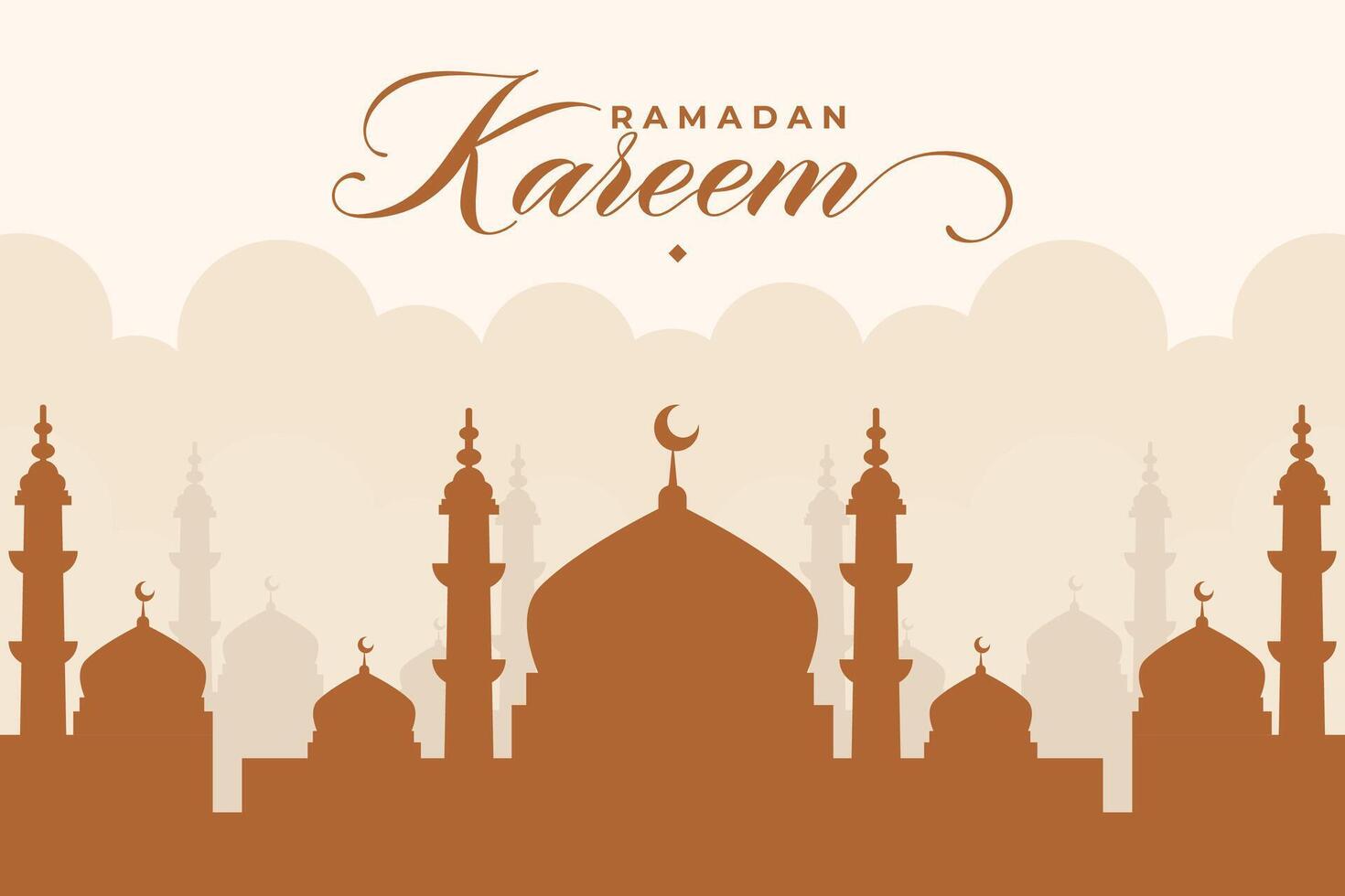 Eid al-Fitr, Ramadhan decorative greeting card vector
