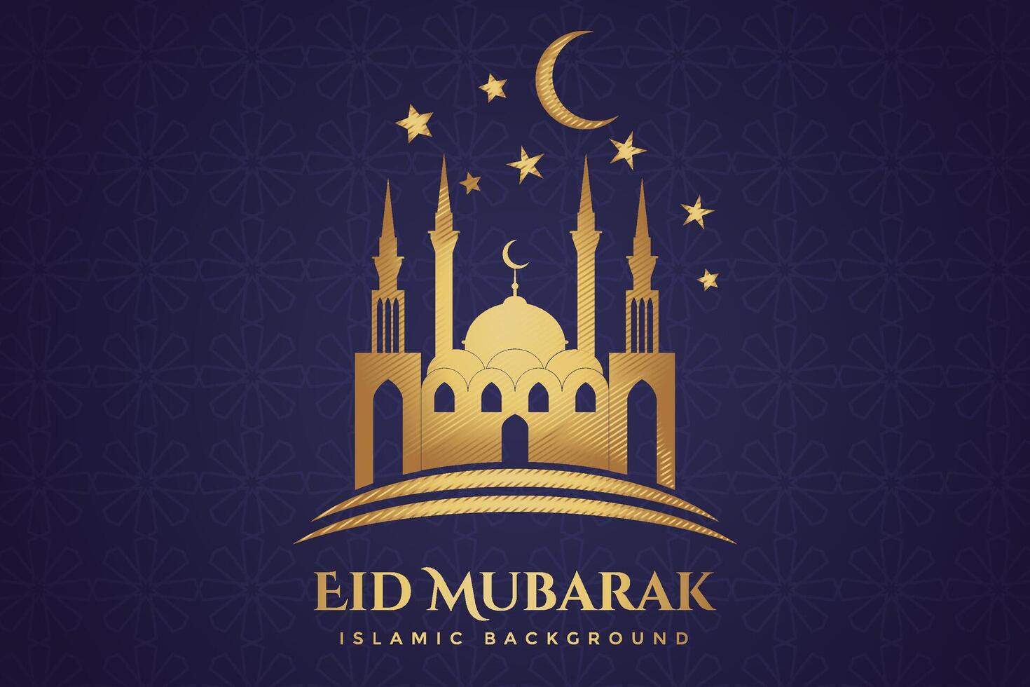 Eid al-Fitr, Ramadhan decorative greeting card vector