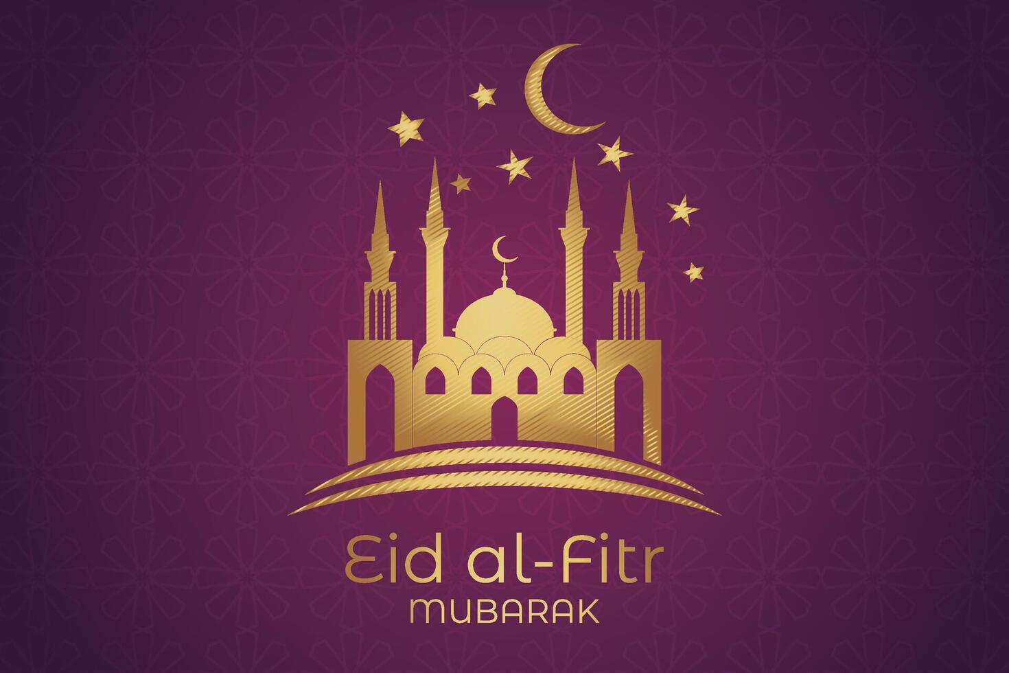 Eid al-Fitr, Ramadhan decorative greeting card vector