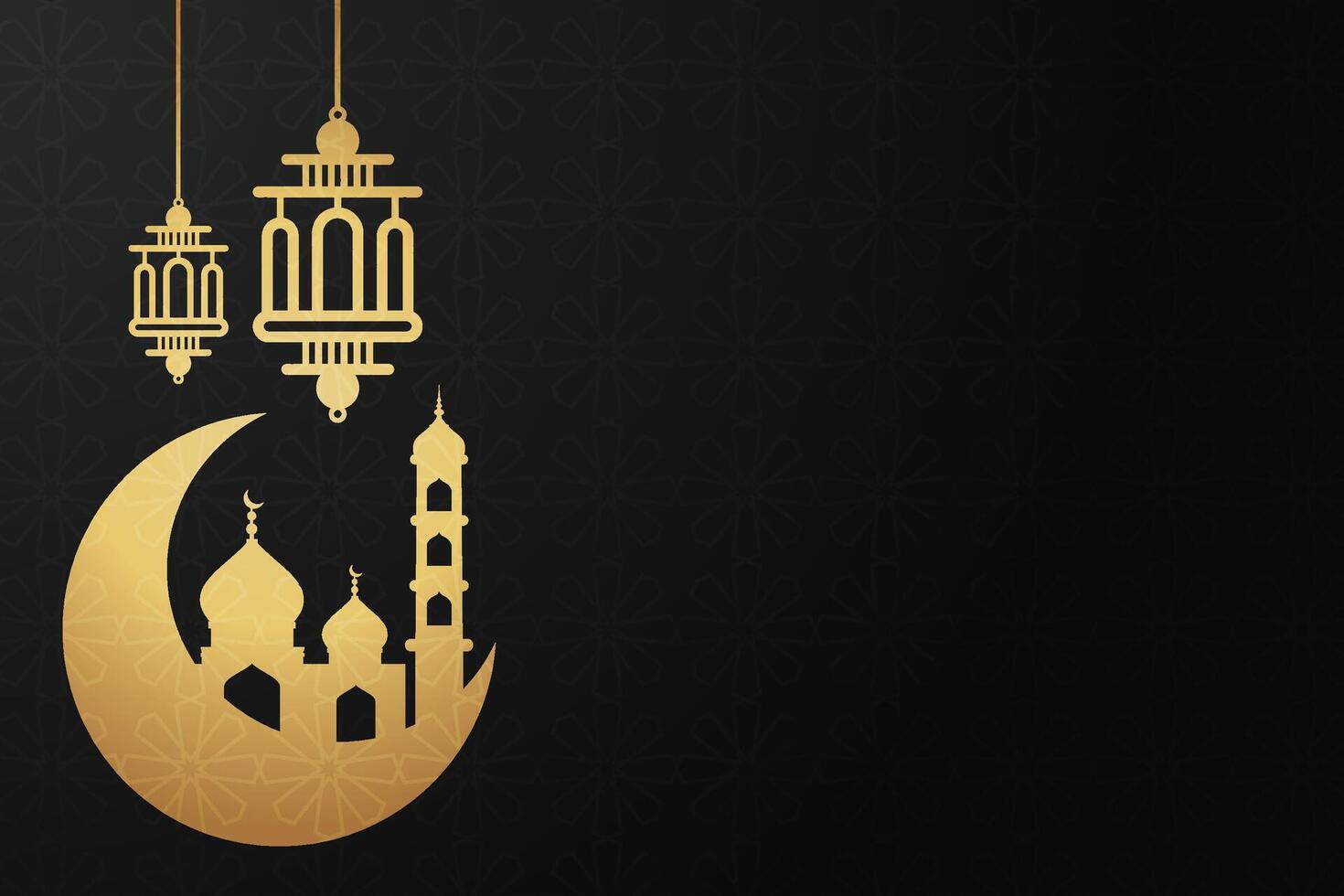 Eid al-Fitr, Ramadhan decorative greeting card vector