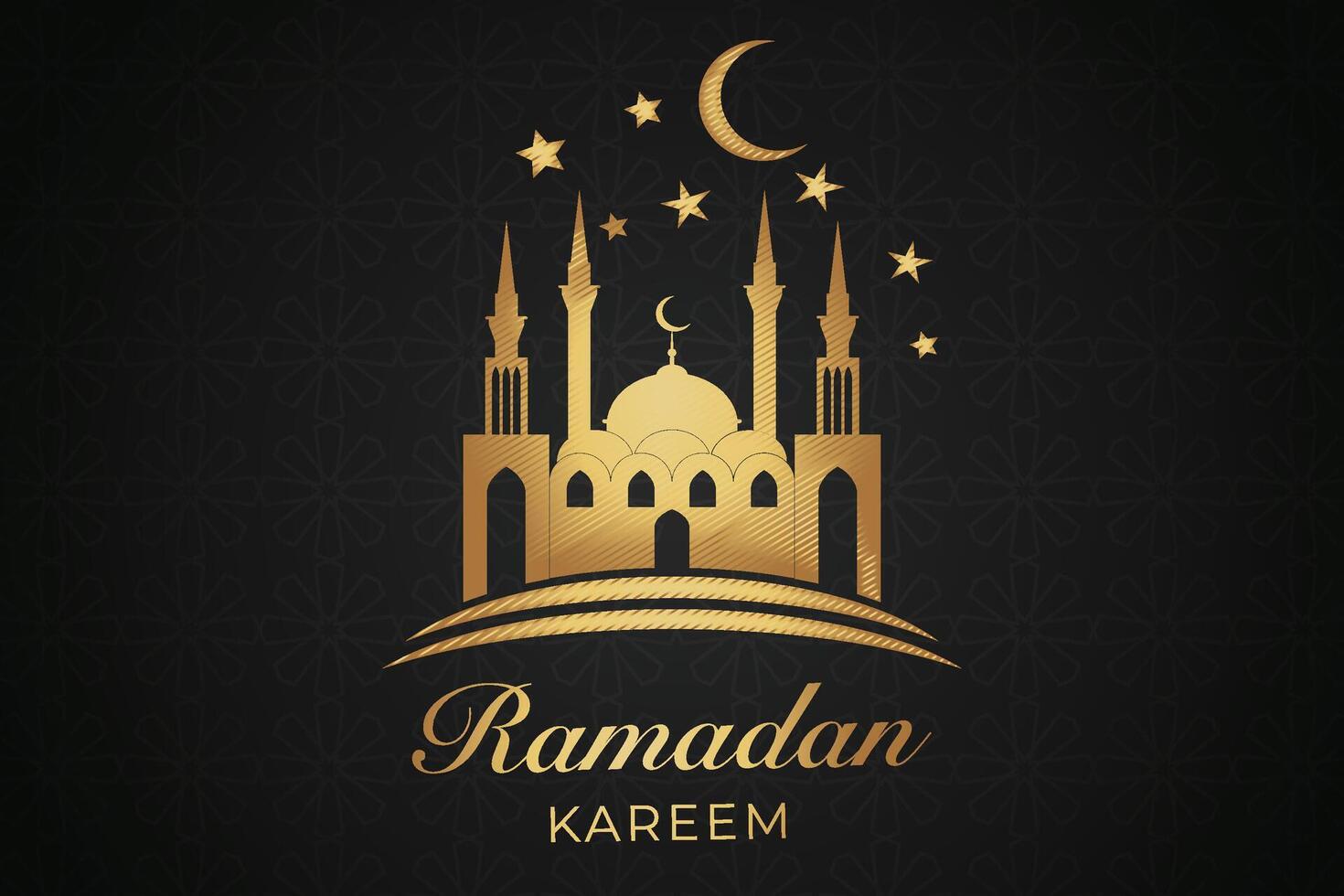 Eid al-Fitr, Ramadhan decorative greeting card vector