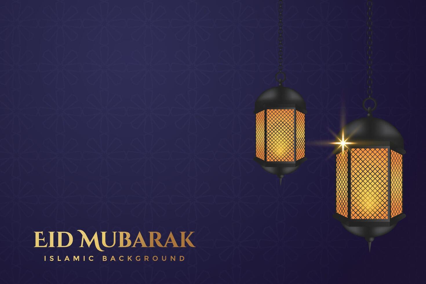 Eid al-Fitr, Ramadhan decorative greeting card vector