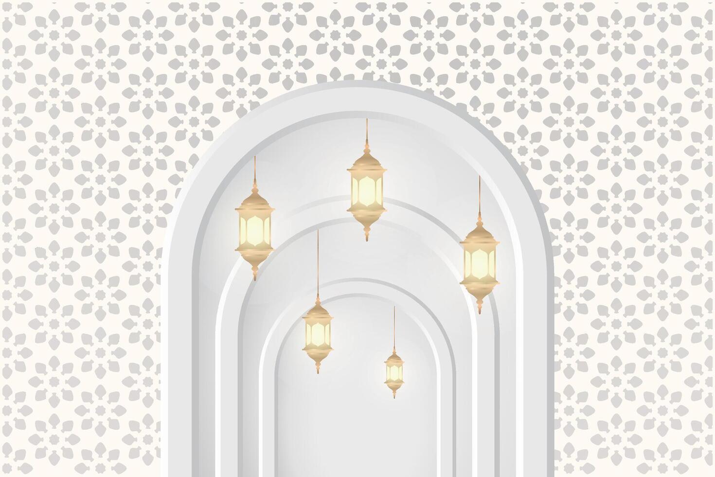 Eid al-Fitr, Ramadhan decorative greeting card vector