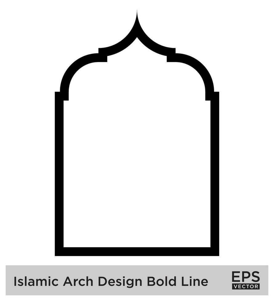 Islamic Arch Design Bold Line Outline Linear Black Stroke silhouettes Design pictogram symbol visual illustration vector