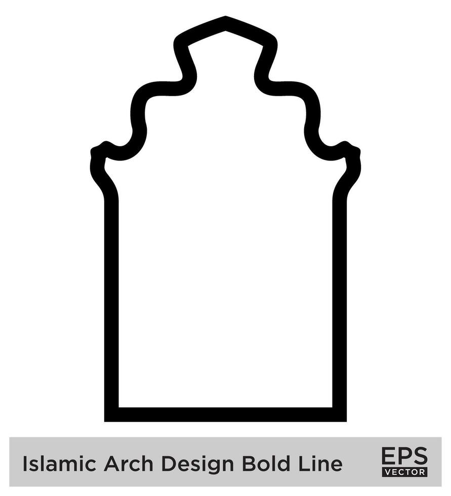 Islamic Arch Design Bold Line Outline Linear Black Stroke silhouettes Design pictogram symbol visual illustration vector