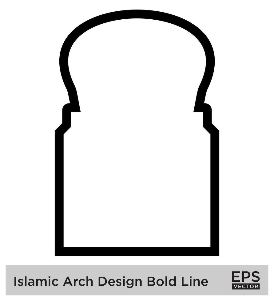 Islamic Arch Design Bold Line Outline Linear Black Stroke silhouettes Design pictogram symbol visual illustration vector