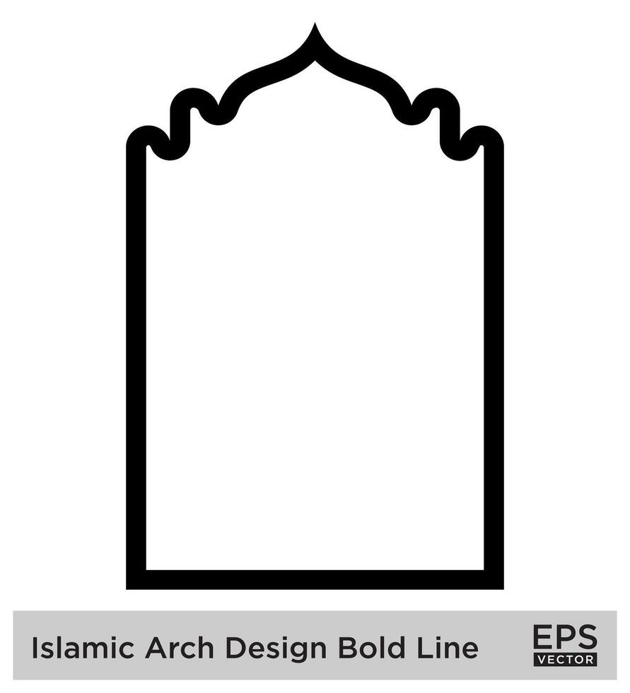 Islamic Arch Design Bold Line Outline Linear Black Stroke silhouettes Design pictogram symbol visual illustration vector