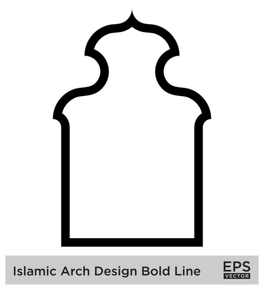 Islamic Arch Design Bold Line Outline Linear Black Stroke silhouettes Design pictogram symbol visual illustration vector