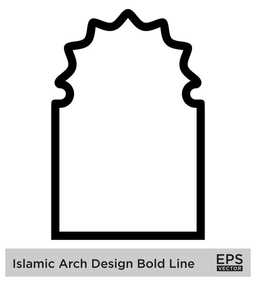 Islamic Arch Design Bold Line Outline Linear Black Stroke silhouettes Design pictogram symbol visual illustration vector