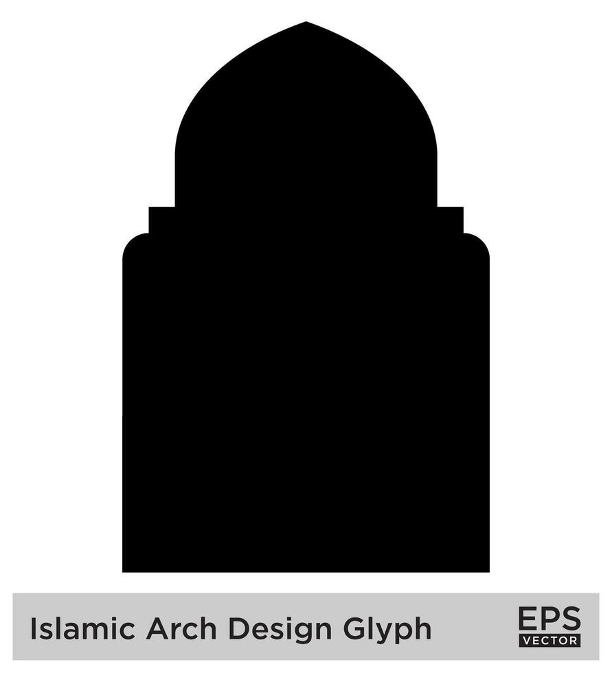 Islamic Arch Design Glyph Black Filled silhouettes Design pictogram symbol visual illustration vector