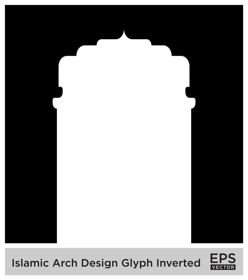 Islamic Arch Design Glyph Inverted Black Filled silhouettes Design pictogram symbol visual illustration vector