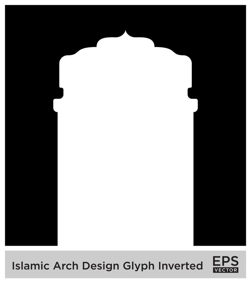 Islamic Arch Design Glyph Inverted Black Filled silhouettes Design pictogram symbol visual illustration vector