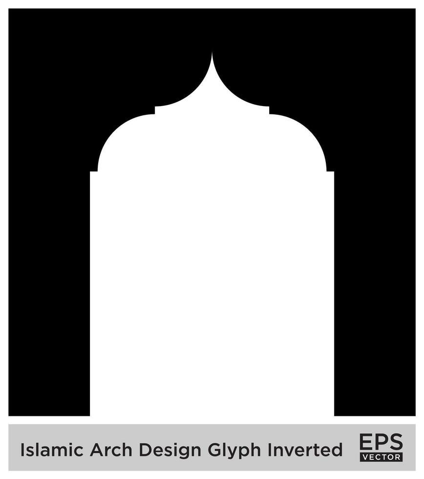 Islamic Arch Design Glyph Inverted Black Filled silhouettes Design pictogram symbol visual illustration vector