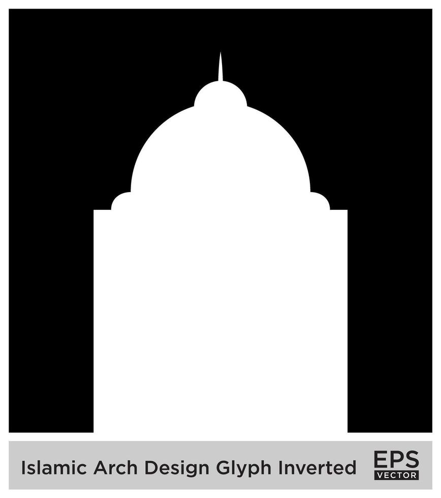 Islamic Arch Design Glyph Inverted Black Filled silhouettes Design pictogram symbol visual illustration vector