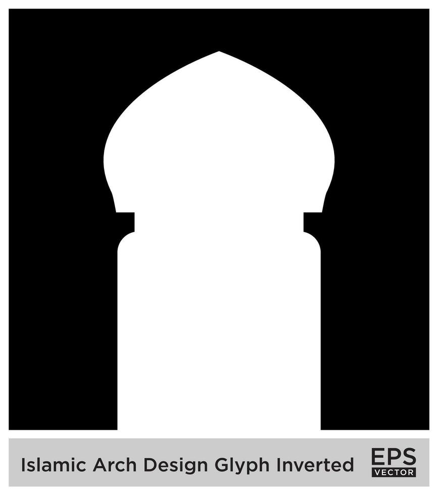 Islamic Arch Design Glyph Inverted Black Filled silhouettes Design pictogram symbol visual illustration vector